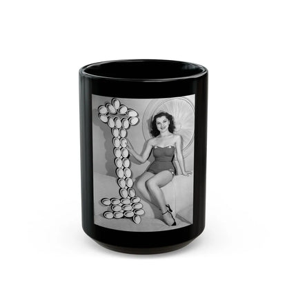 Debra Paget #599 (Vintage Female Icon) Black Coffee Mug-15oz-Go Mug Yourself