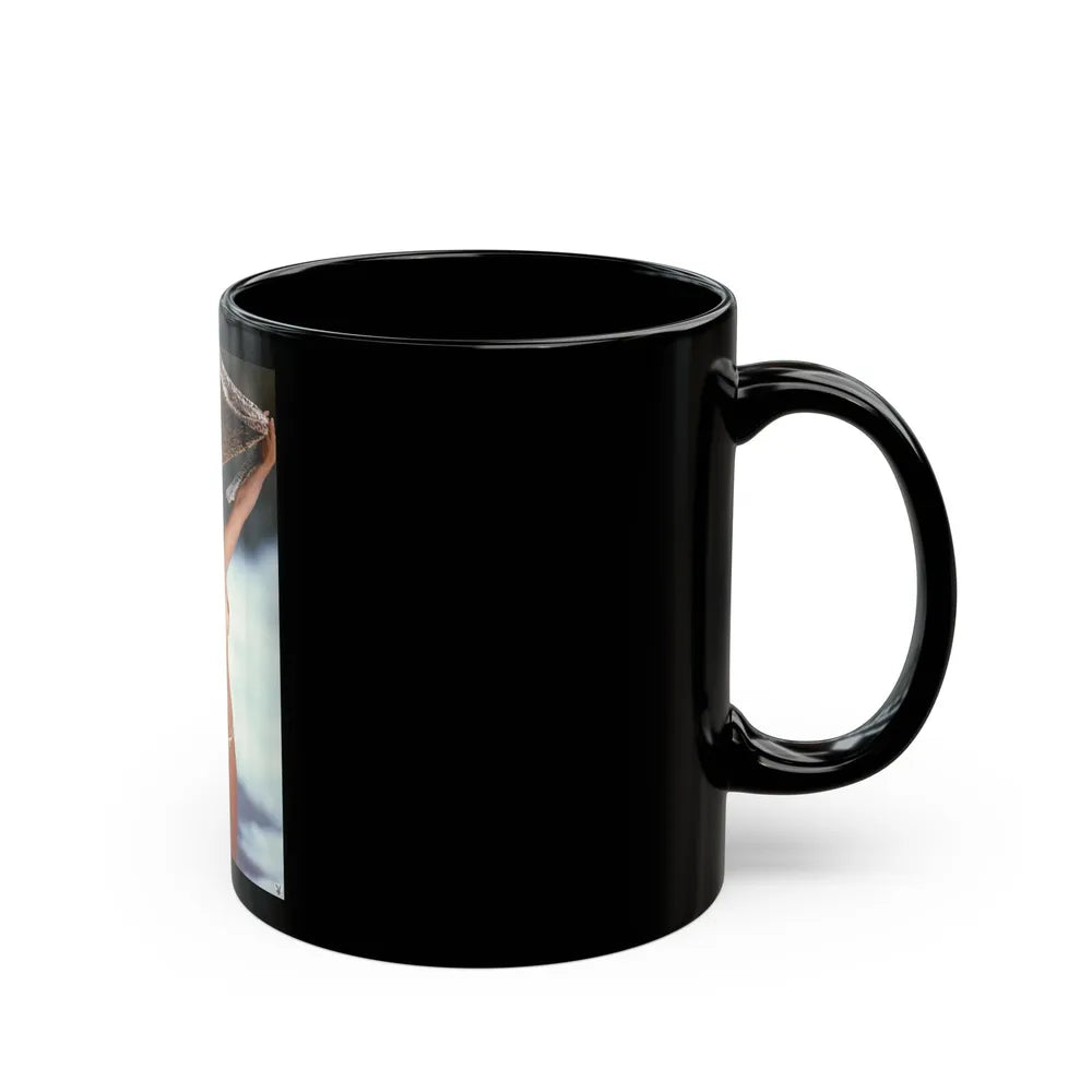 Barbara Carrera #98 - Topless (Vintage Female Icon) Black Coffee Mug-Go Mug Yourself