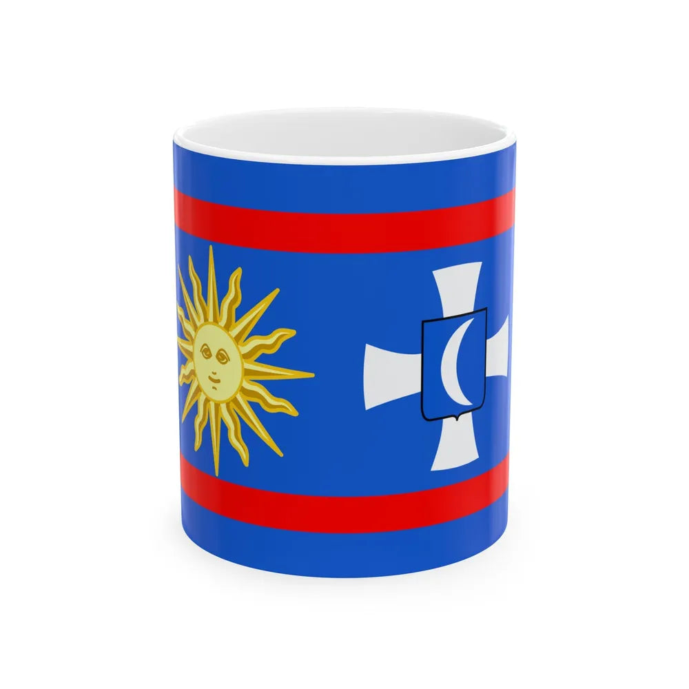 Flag of Vinnytsia Oblast Ukraine - White Coffee Mug-11oz-Go Mug Yourself