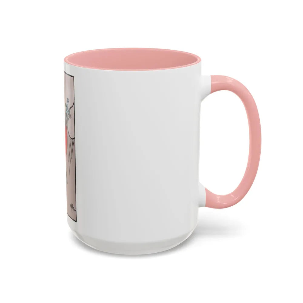 The 3 of Swords (Tarot Card) Accent Coffee Mug-Go Mug Yourself