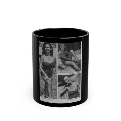 Greta Thyssen #10 - American Beauties Mag. '53 - 3 B&W Photos (Vintage Female Icon) Black Coffee Mug-11oz-Go Mug Yourself