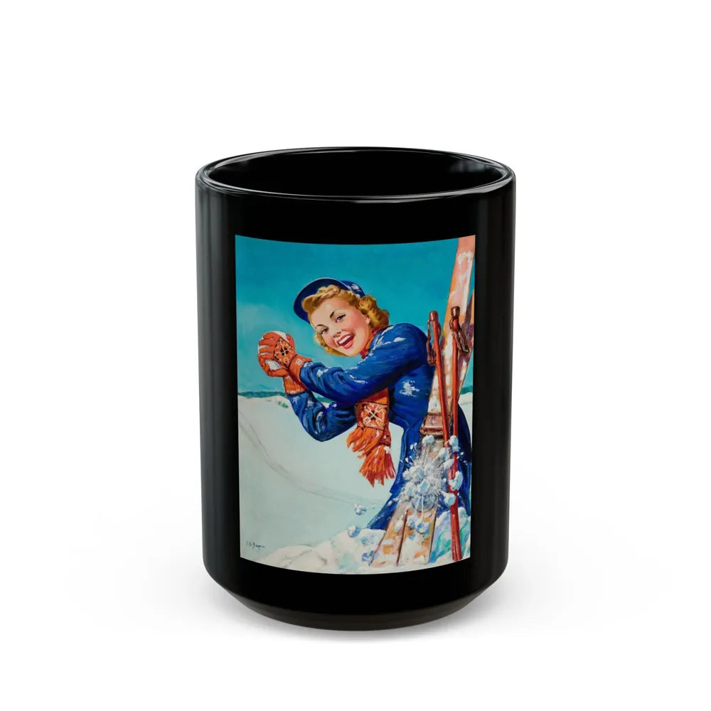 Fun on the Slopes - Black Coffee Mug-15oz-Go Mug Yourself