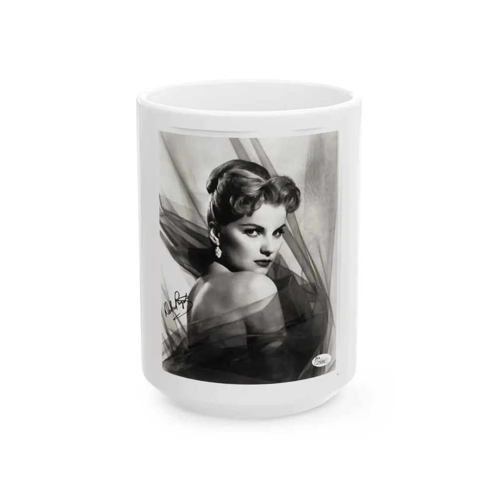 Debra Paget #04 - 8x10 B&W Glamour Portrait Upper Body Bare Shoulders Photo signed 3 (Vintage Female Icon) White Coffee Mug-15oz-Go Mug Yourself