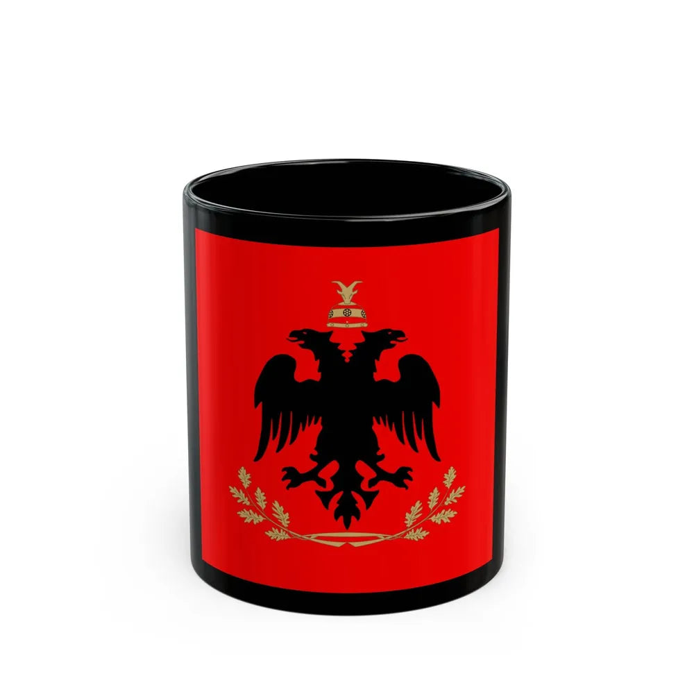 Flag of the President of Albania - Black Coffee Mug-11oz-Go Mug Yourself