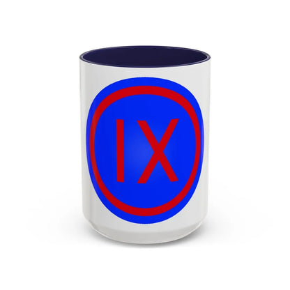 IX Corps (U.S. Army) Accent Coffee Mug-15oz-Navy-Go Mug Yourself