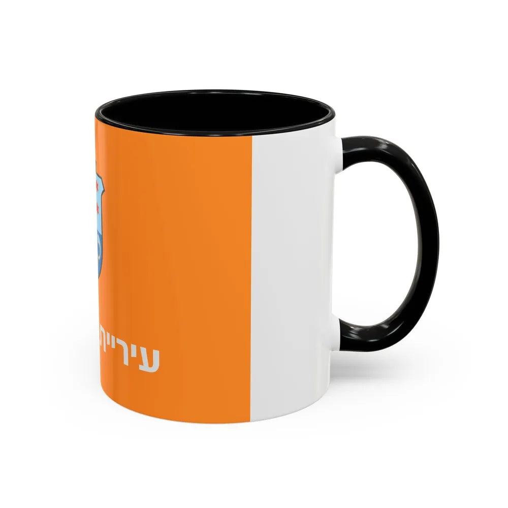 Flag of Ashkelon Israel - Accent Coffee Mug-Go Mug Yourself