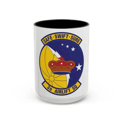 3d Airlift Squadron (U.S. Air Force) Accent Coffee Mug 15oz Black - Go Mug Yourself