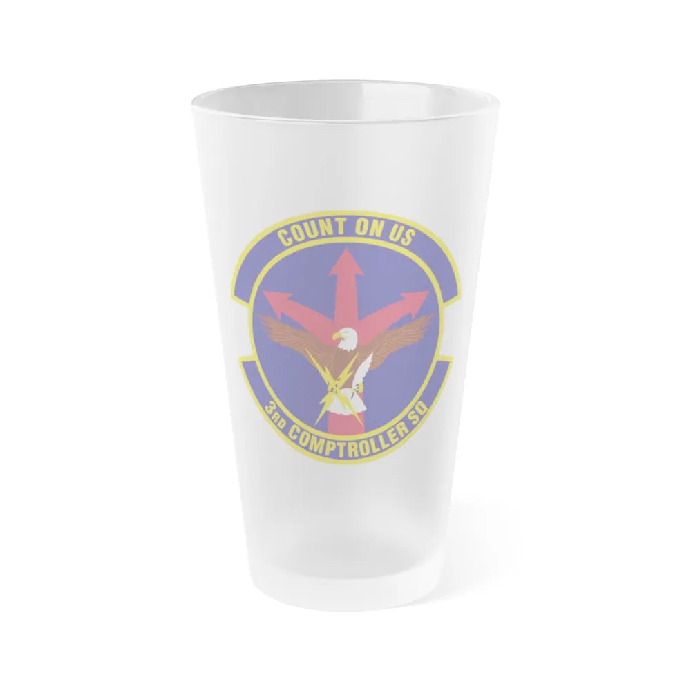 3d Comptroller Squadron (U.S. Air Force) Frosted Pint Glass 16oz-Go Mug Yourself