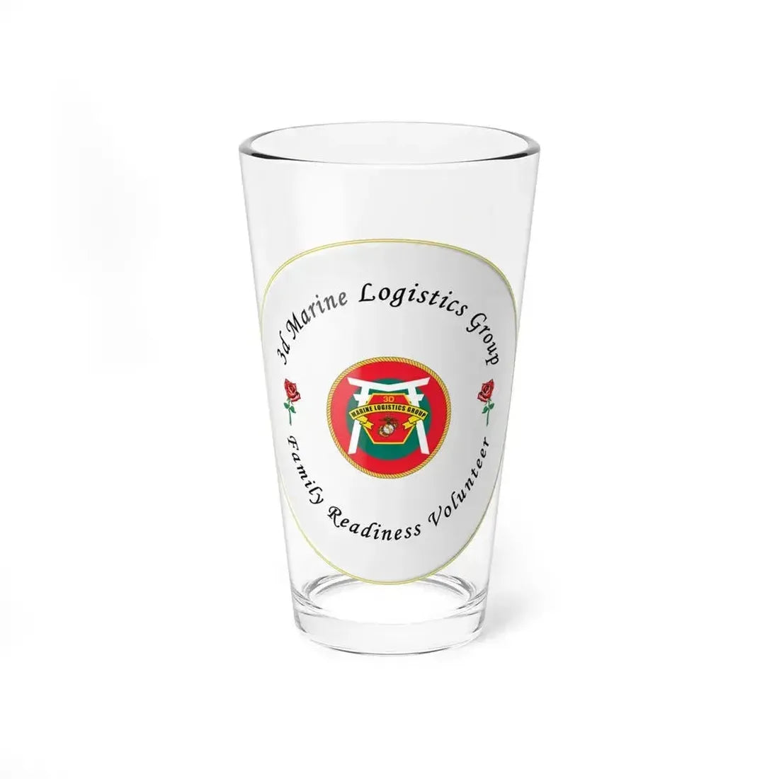 3d Marines Logistics Group Family Readiness Volunteer (USMC) Pint Glass 16oz 16oz - Go Mug Yourself