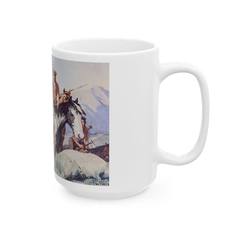 Crow Chief and Warriors, The Saturday Evening Post, November 30, 1929 - White Coffee Mug-Go Mug Yourself