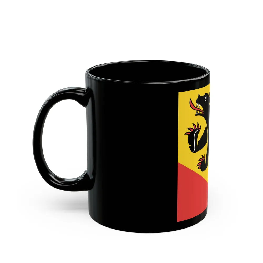 Flag of Canton of Bern Switzerland - Black Coffee Mug-Go Mug Yourself