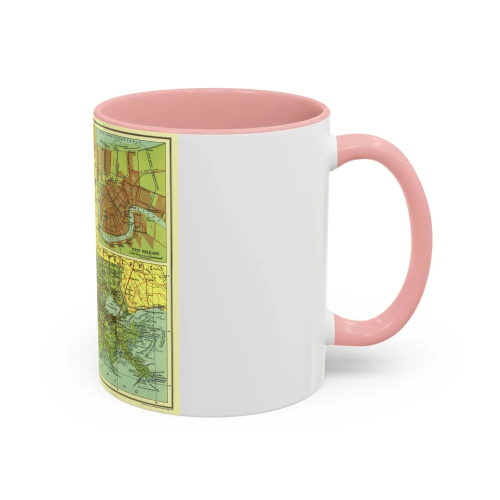 USA - Louisiana (1930) (Map) Accent Coffee Mug-Go Mug Yourself