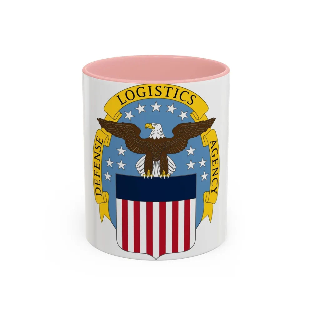 Defense Logistics Agency (U.S. Army) Accent Coffee Mug-11oz-Pink-Go Mug Yourself