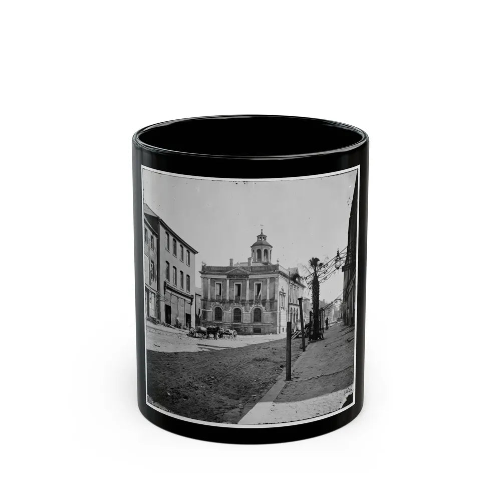 Charleston, S.C. The Post Office (Old Exchange And Custom House, 122 East Bay) (U.S. Civil War) Black Coffee Mug-11oz-Go Mug Yourself