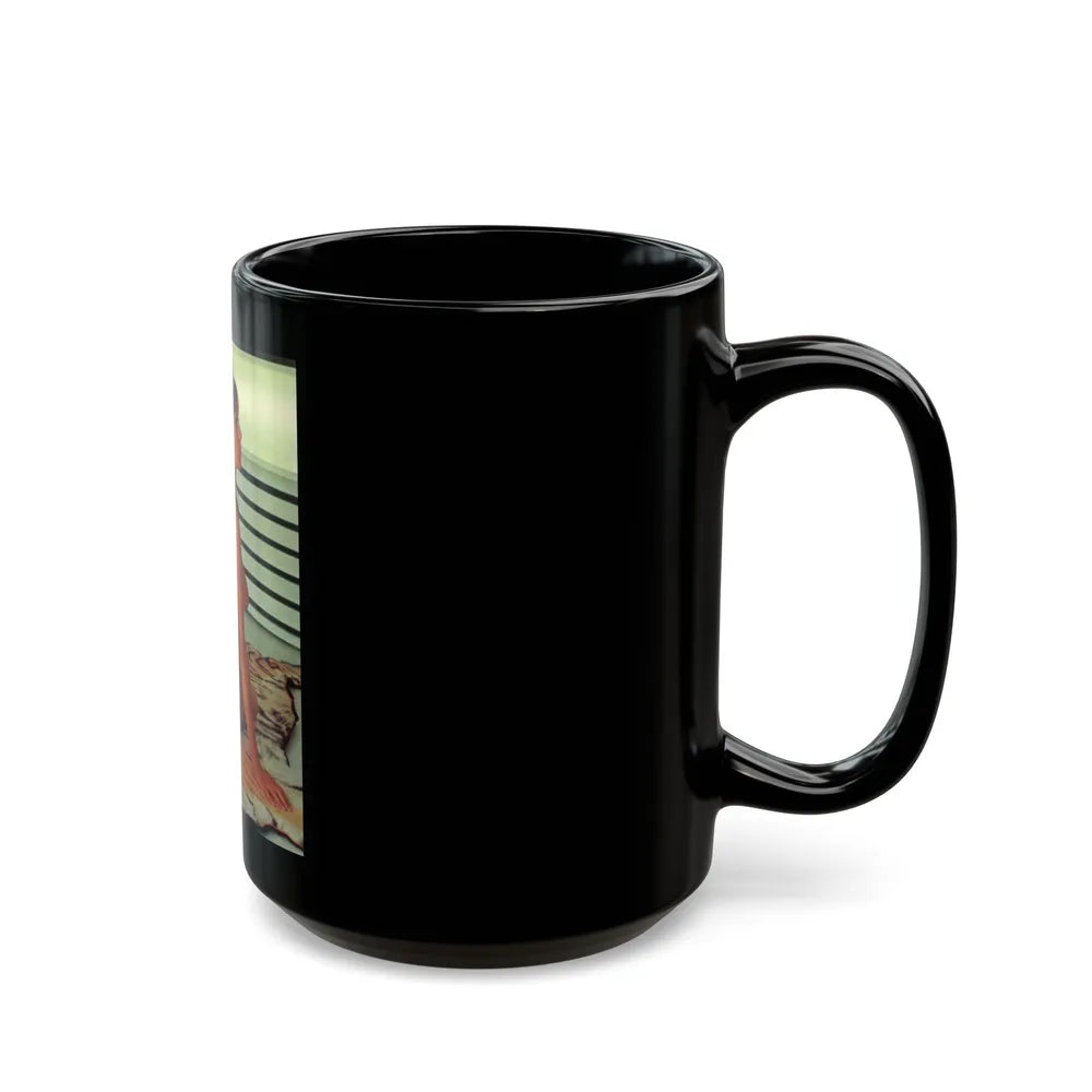 Victoria Vetri #100 - Topless (Vintage Female Icon) Black Coffee Mug-Go Mug Yourself