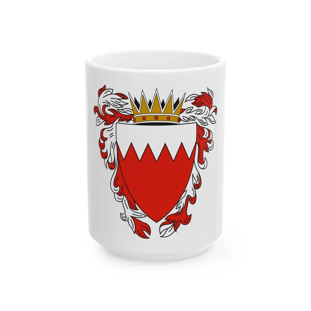 Coat of Arms of The Kingdom of Bahrain - White Coffee Mug-15oz-Go Mug Yourself