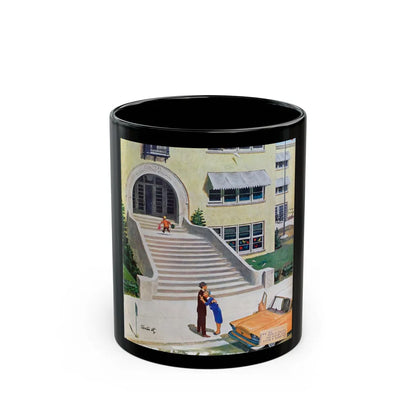 First Day Of Kindergarden, 1958 - Black Coffee Mug-11oz-Go Mug Yourself