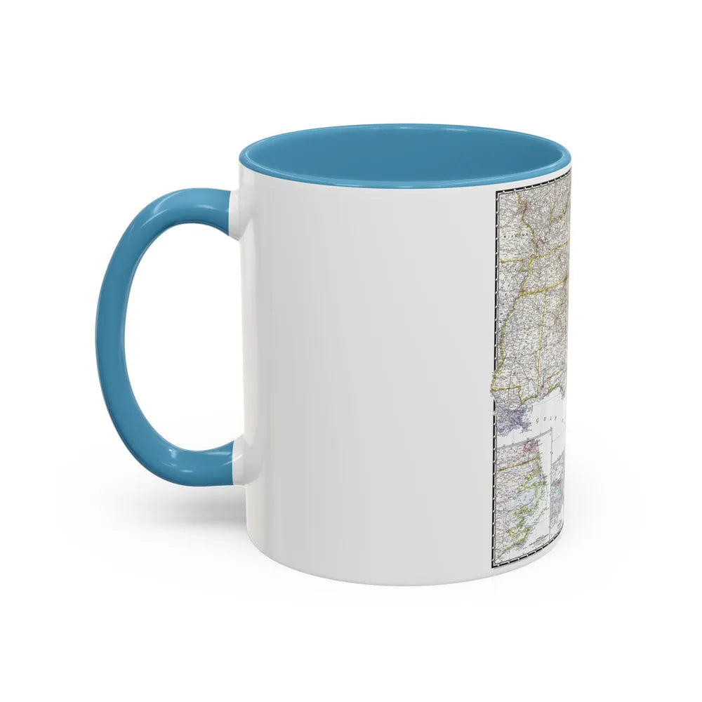 USA - Southeastern (1947) (Map) Accent Coffee Mug-Go Mug Yourself