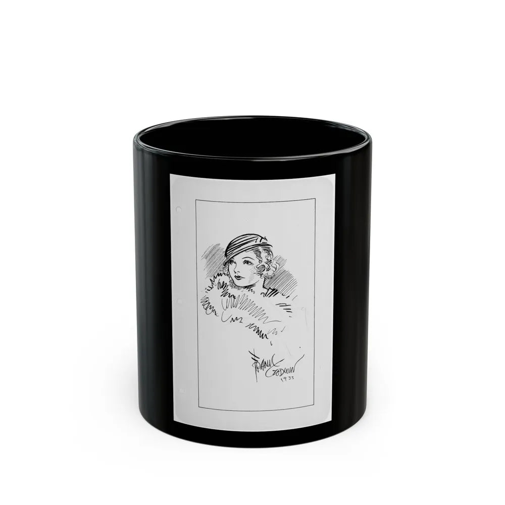 Connie Illustration (1933) - Black Coffee Mug-11oz-Go Mug Yourself