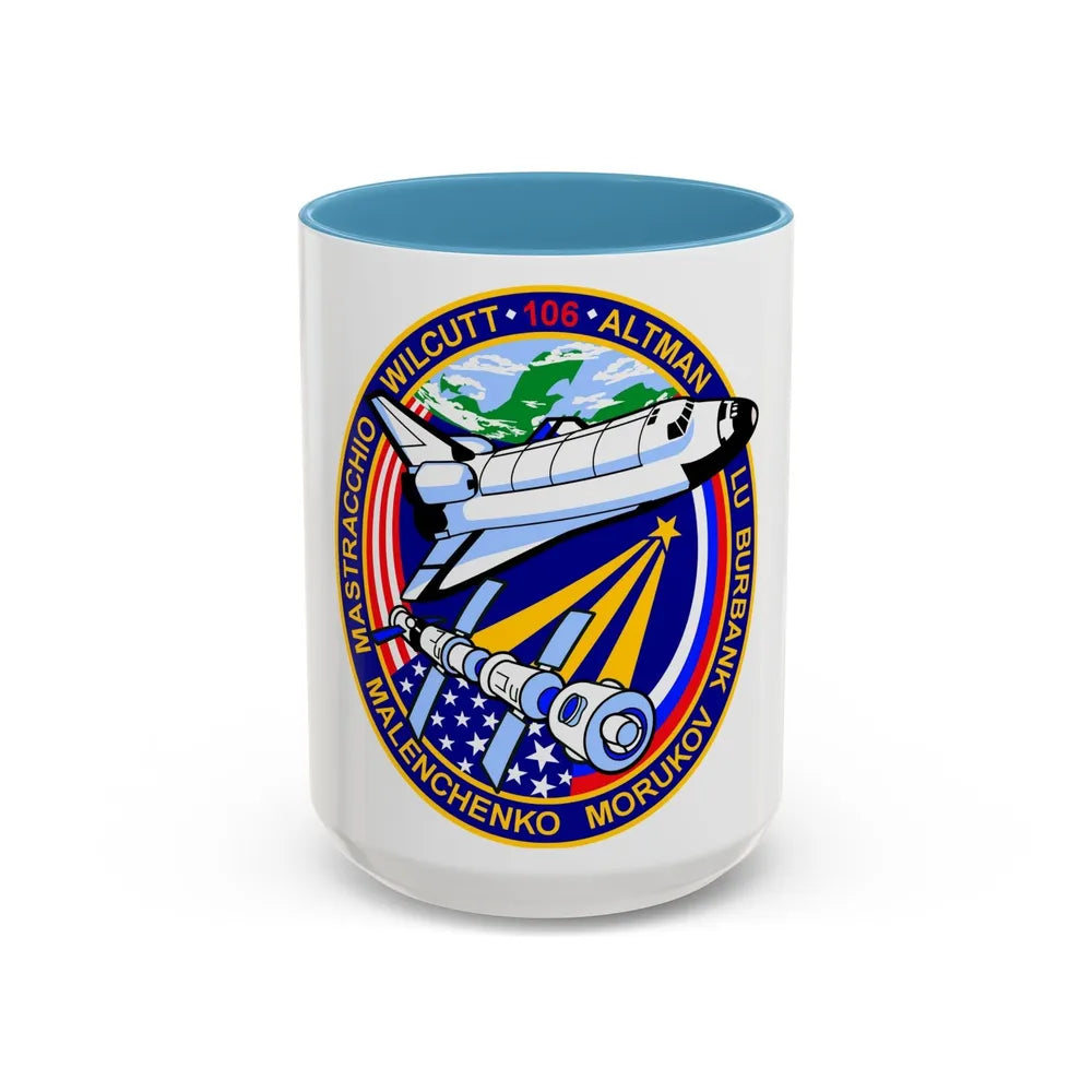 STS 106 (NASA) Accent Coffee Mug-15oz-Light Blue-Go Mug Yourself