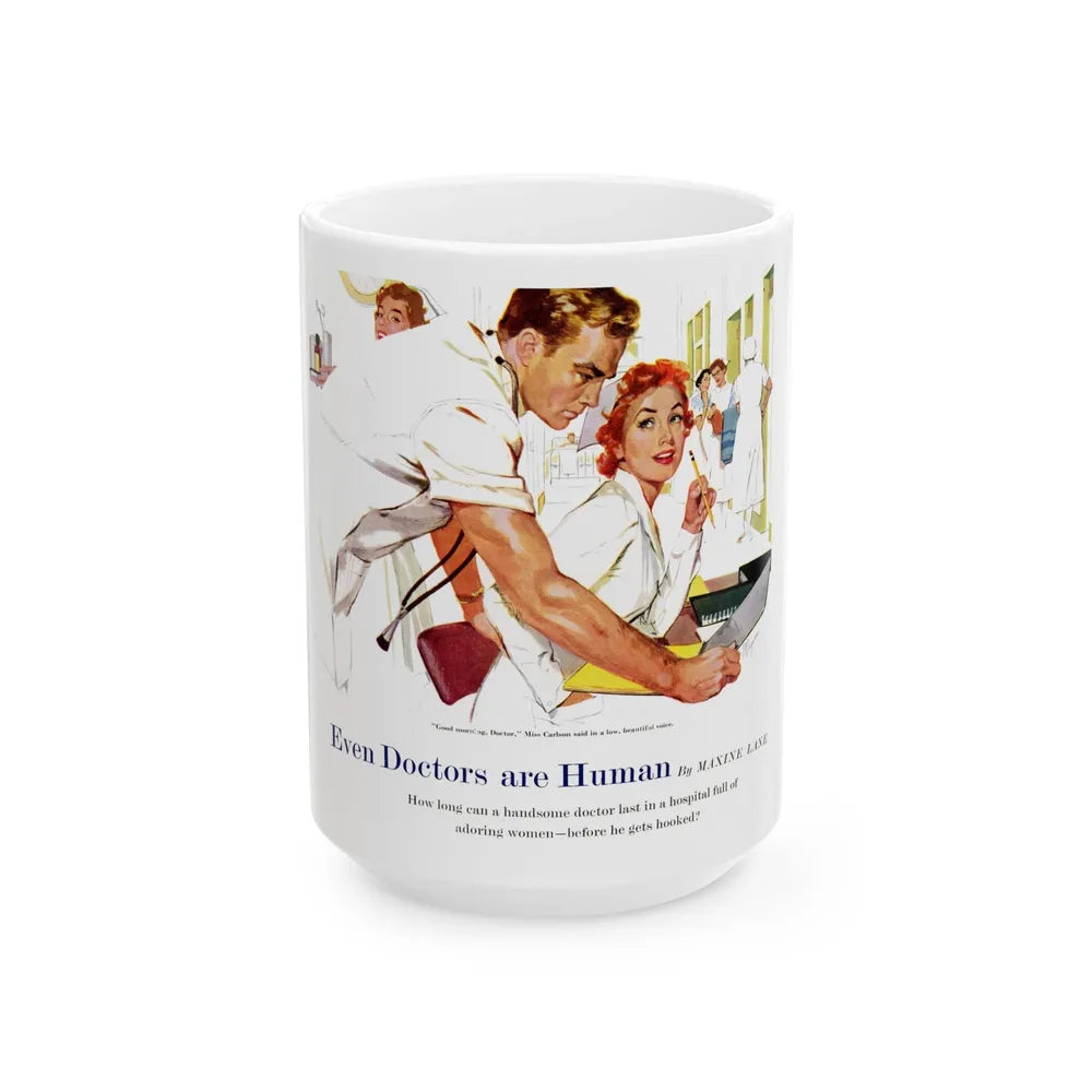 Even Doctors Are Human, Saturday Evening Post, April 3, 1954 - White Coffee Mug-15oz-Go Mug Yourself