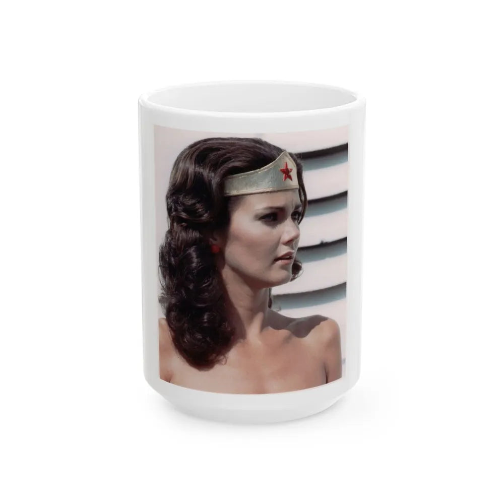 Lynda Carter #92 - Wonder Woman Photo (Vintage Female Icon) White Coffee Mug-15oz-Go Mug Yourself