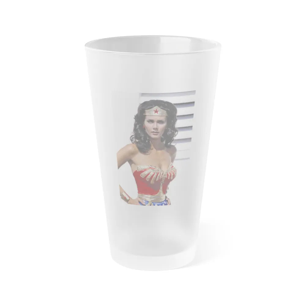 Lynda Carter #282 (Vintage Female Icon) Frosted Pint 16oz-16oz-Frosted-Go Mug Yourself