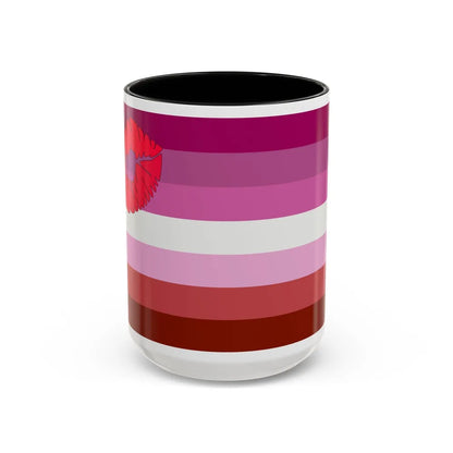 Lipstick lesbian Pride Flag - Accent Coffee Mug-15oz-Black-Go Mug Yourself