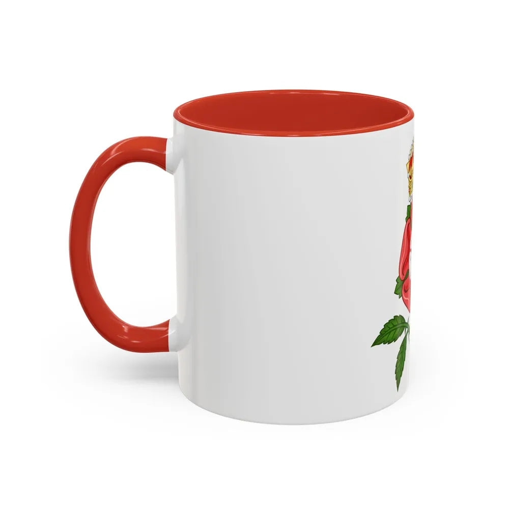 Tudor Rose (Tudor Heraldry) - Accent Coffee Mug-Go Mug Yourself