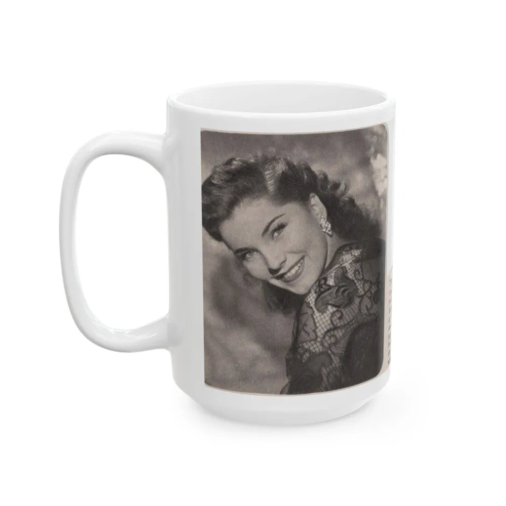 Debra Paget #517 - Small Magazine Clipping B&W Photo & Article from Mid 50's (Vintage Female Icon) White Coffee Mug-Go Mug Yourself