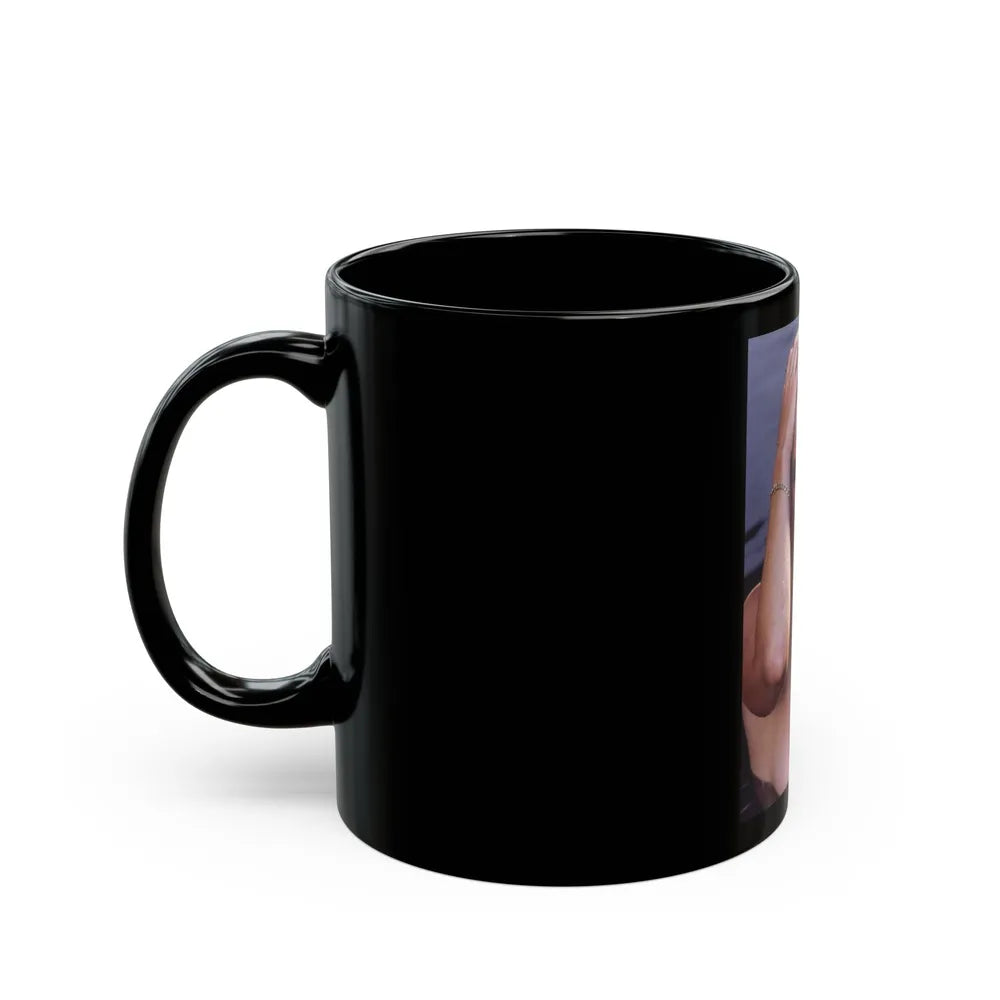 Linda Blair #251 - Topless (Vintage Female Icon) Black Coffee Mug-Go Mug Yourself