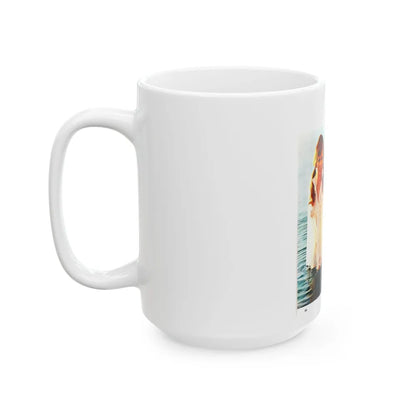 Gila Golan #128 - See through white wet top 1 (Vintage Female Icon) White Coffee Mug-Go Mug Yourself