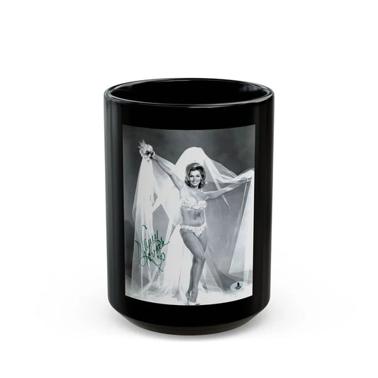 Nancy Kovack #04 (Vintage Female Icon) Black Coffee Mug-15oz-Go Mug Yourself