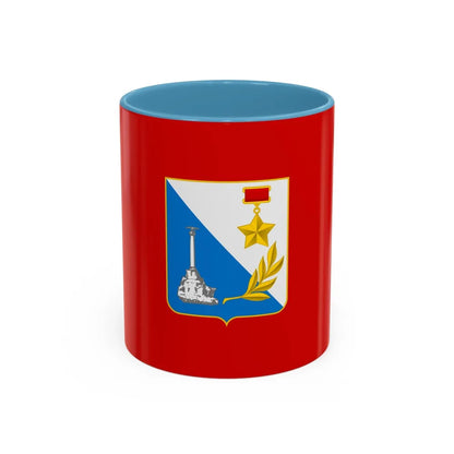 Flag of Sevastopol Ukraine - Accent Coffee Mug-11oz-Light Blue-Go Mug Yourself