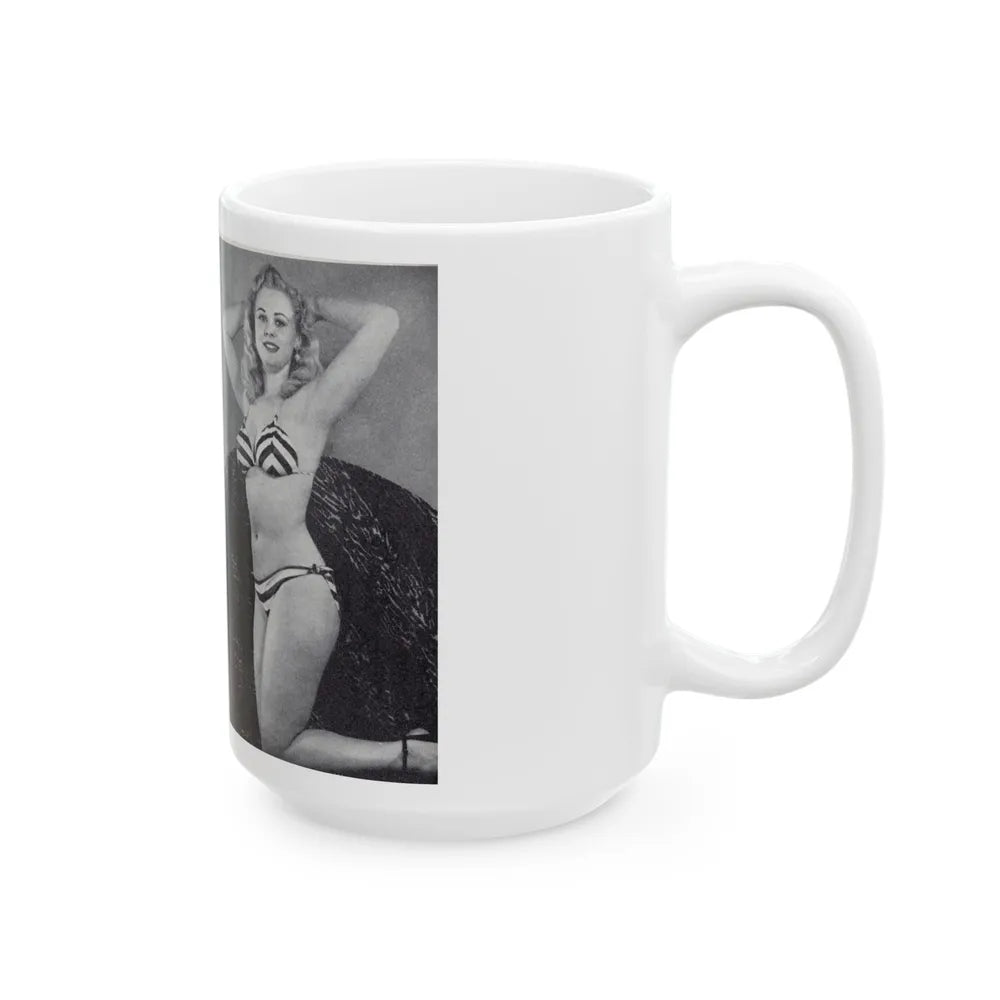 Norma Sykes #165 - 66 PHOTOGRAPHS OF Sabrina U.K. Pocket Mag. Pages 60 & 61 (Vintage Female Icon) White Coffee Mug-Go Mug Yourself