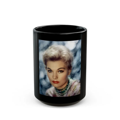 Kim Novak #323 (Vintage Female Icon) Black Coffee Mug-15oz-Go Mug Yourself