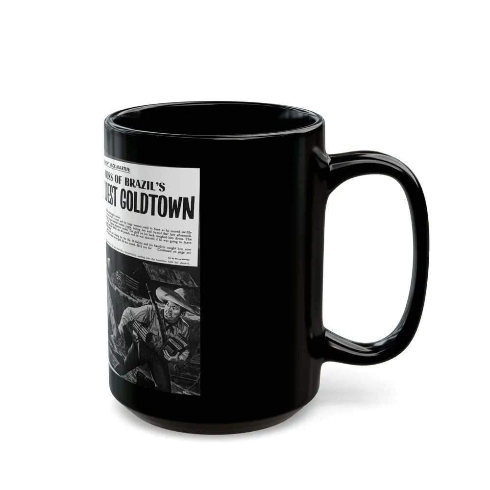 Boss of Brazil's Wildest Goldtown, For Men Only, June 1965 - Black Coffee Mug-Go Mug Yourself