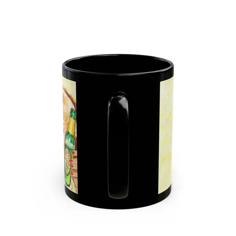 Ballantine Beer billboard illustration, 1957 - Black Coffee Mug-Go Mug Yourself