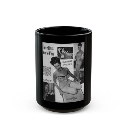 Debra Paget #445 - B&W Mag. Scan (Vintage Female Icon) Black Coffee Mug-15oz-Go Mug Yourself