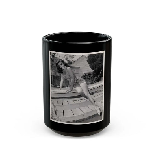 Elaine Stewart #65 (Vintage Female Icon) Black Coffee Mug-15oz-Go Mug Yourself