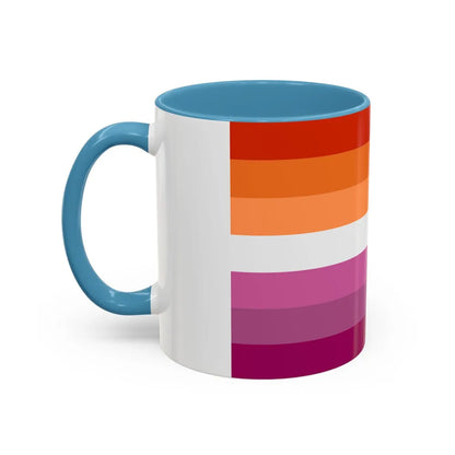 Lesbian 2 Pride Flag - Accent Coffee Mug-Go Mug Yourself