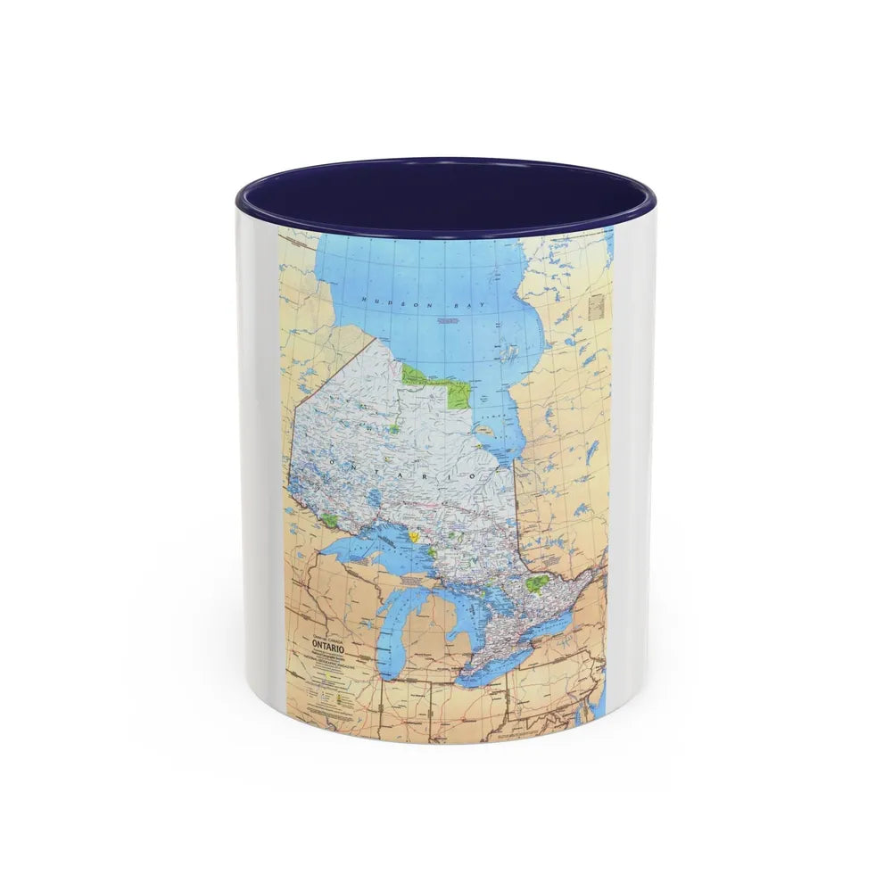 Canada - Ontario (1978) (Map) Accent Coffee Mug-11oz-Navy-Go Mug Yourself