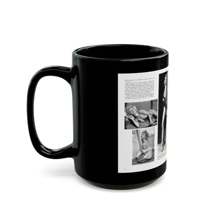 Greta Thyssen #127 - 2 Pages 5 B&W Photos from Modern Man Mag. April '57 (Vintage Female Icon) Black Coffee Mug-Go Mug Yourself