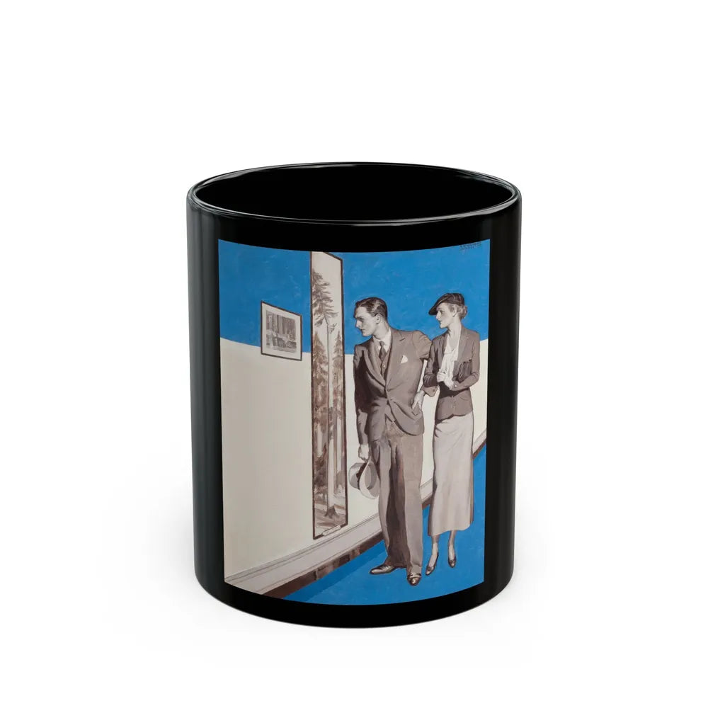 Couple Observing Art - Black Coffee Mug-11oz-Go Mug Yourself