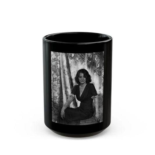 Barbara Stanwyck #184 (Vintage Female Icon) Black Coffee Mug-15oz-Go Mug Yourself