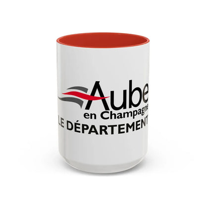 Flag of Aube France - Accent Coffee Mug-15oz-Red-Go Mug Yourself