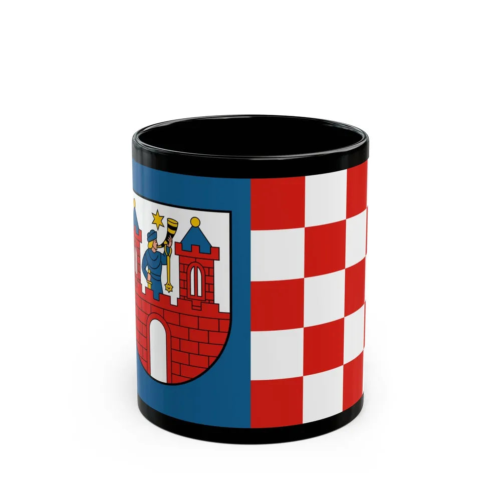 Flag of Kalisz Poland - Black Coffee Mug-11oz-Go Mug Yourself