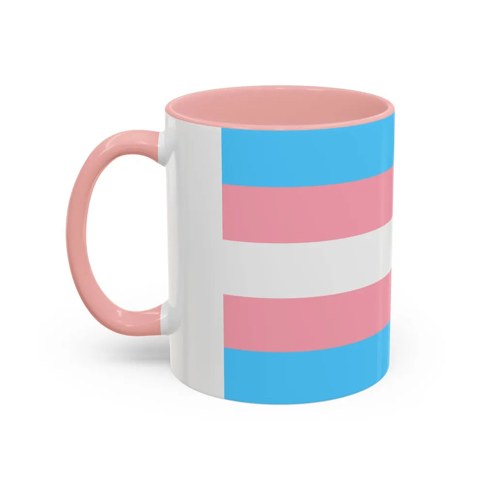 Transgender Pride Flag - Accent Coffee Mug-Go Mug Yourself