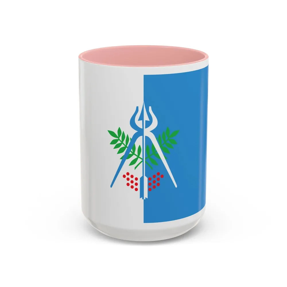 Flag of Izhevsk Russia - Accent Coffee Mug-15oz-Pink-Go Mug Yourself