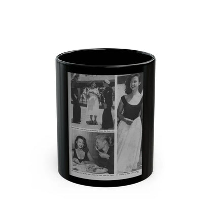 Greta Thyssen #14 - American Beauties Mag. '53 - 3 B&W Photos (Vintage Female Icon) Black Coffee Mug-11oz-Go Mug Yourself